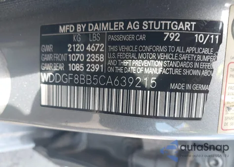 2012 Mercedes-Benz C 300 Luxury 4Matic/Sport 4Matic from USA, damaged, VIN WDDGF8BB5CA639215